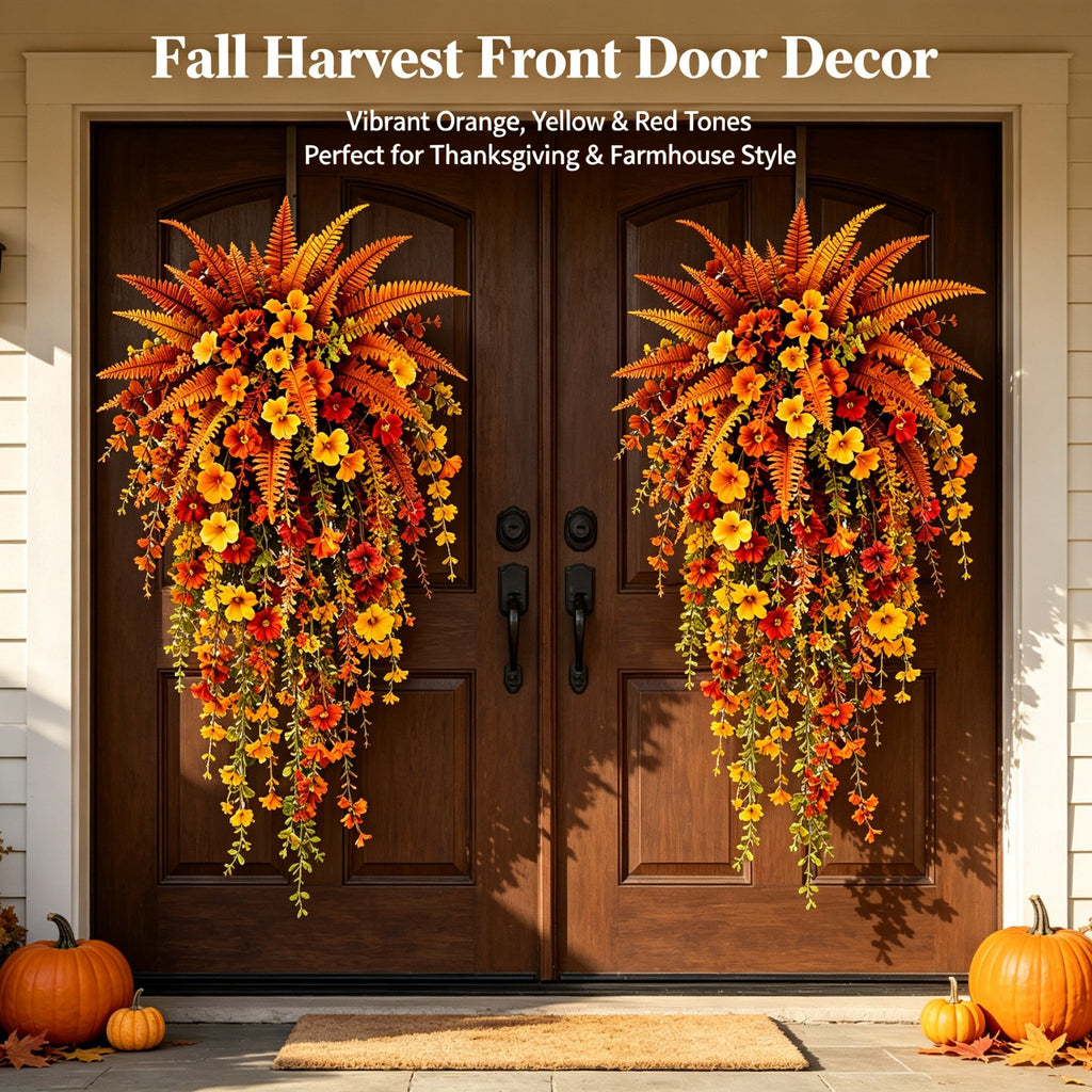🔥LAST DAY 49% OFF: 🍂ARTIFICIAL FALL HARVEST HANGING BASKET - AUTUMN PORCH & DOOR DECORATION
