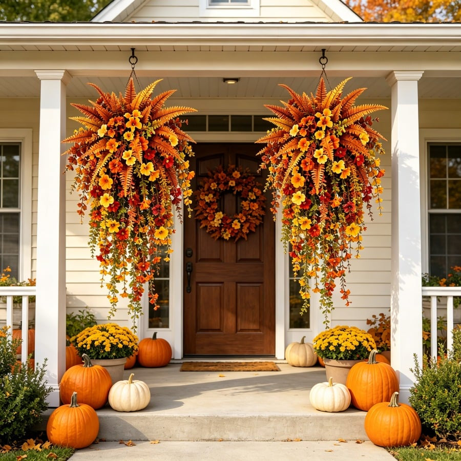 🔥LAST DAY 49% OFF: 🍂ARTIFICIAL FALL HARVEST HANGING BASKET - AUTUMN PORCH & DOOR DECORATION
