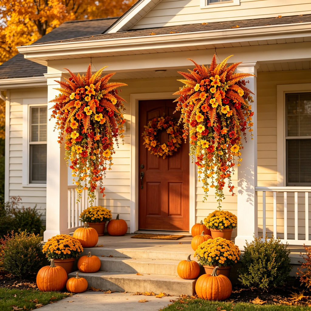 🔥LAST DAY 49% OFF: 🍂ARTIFICIAL FALL HARVEST HANGING BASKET - AUTUMN PORCH & DOOR DECORATION
