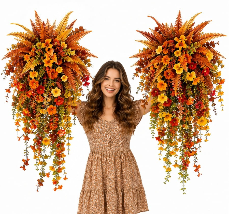🔥LAST DAY 49% OFF: 🍂ARTIFICIAL FALL HARVEST HANGING BASKET - AUTUMN PORCH & DOOR DECORATION
