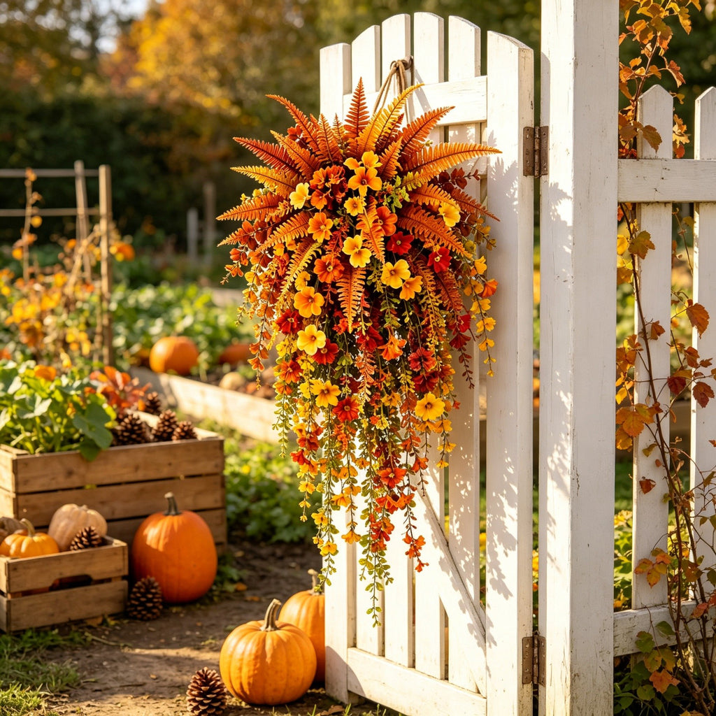 🔥LAST DAY 49% OFF: 🍂ARTIFICIAL FALL HARVEST HANGING BASKET - AUTUMN PORCH & DOOR DECORATION