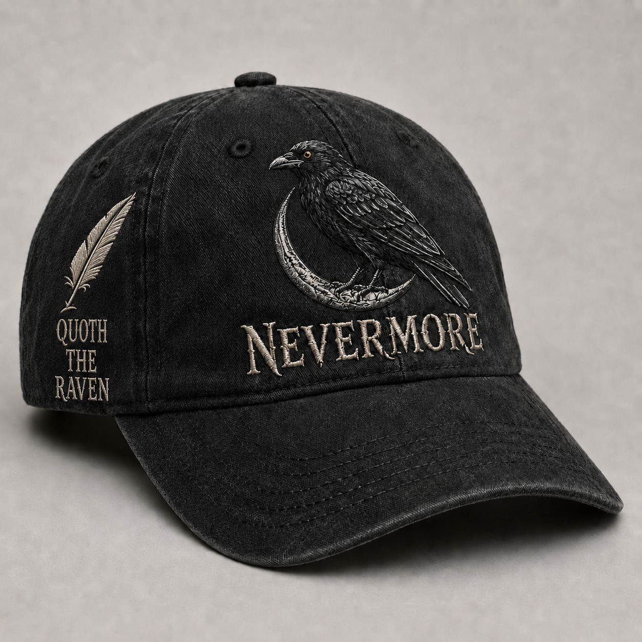 ⬛🐦Nevermore Raven Vintage Cap | Gothic Bird Lover Hat