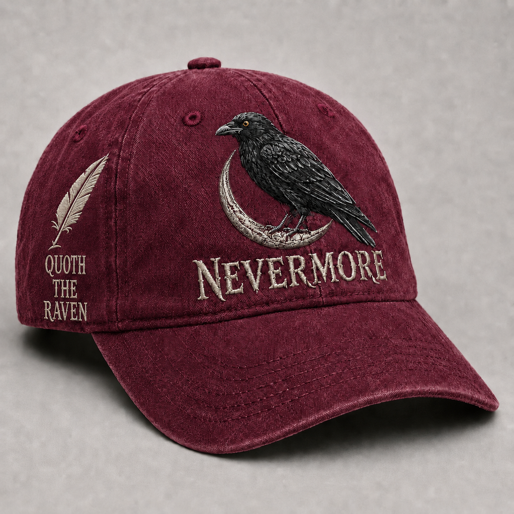 ⬛🐦Nevermore Raven Vintage Cap | Gothic Bird Lover Hat