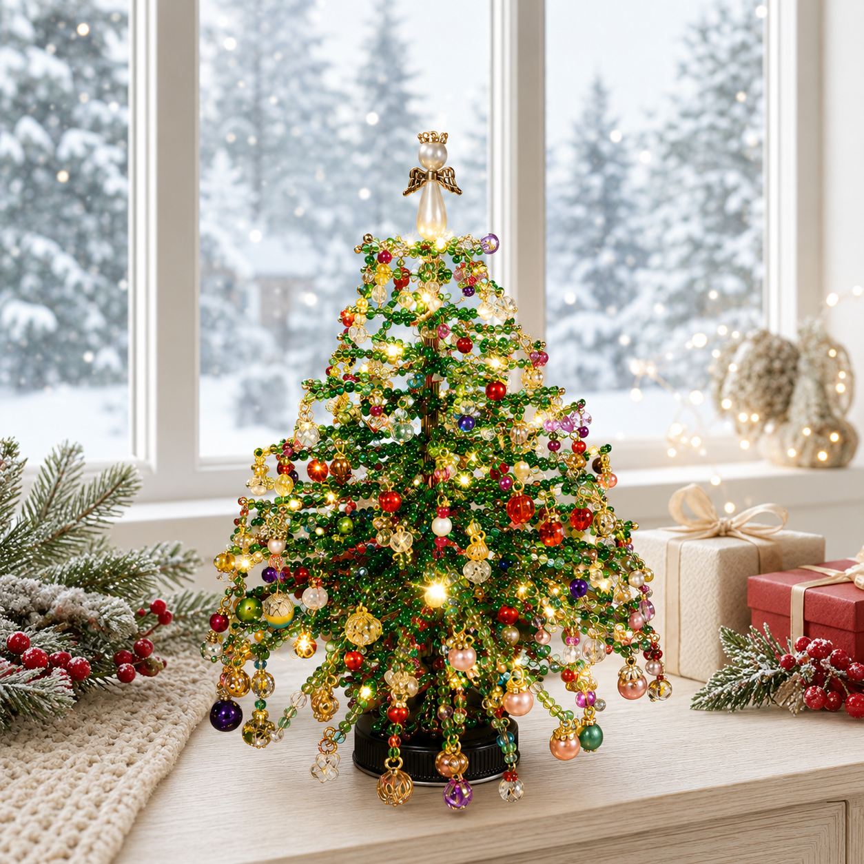 🎄✨ DIY Beaded Christmas Tree Kit – Create Your Own Sparkling Holiday Decoration