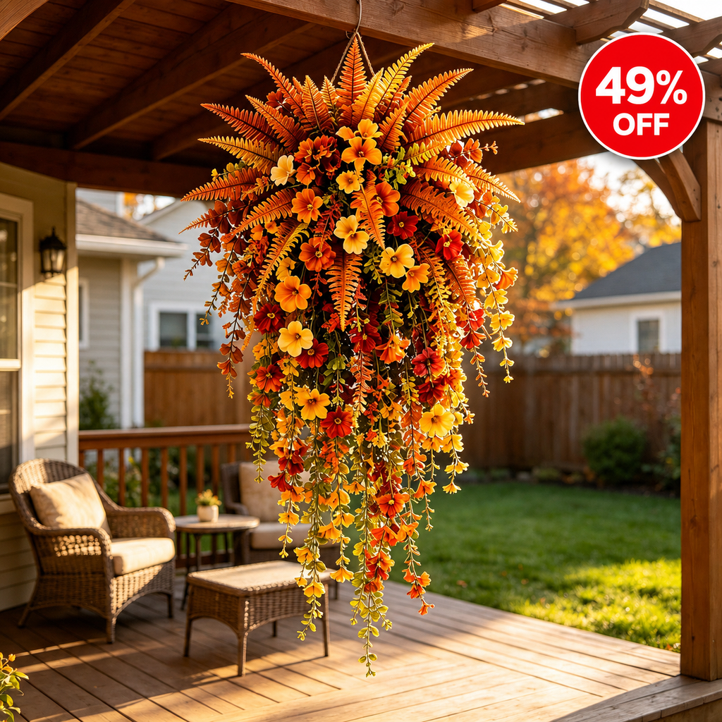 🔥LAST DAY 49% OFF: 🍂ARTIFICIAL FALL HARVEST HANGING BASKET - AUTUMN PORCH & DOOR DECORATION