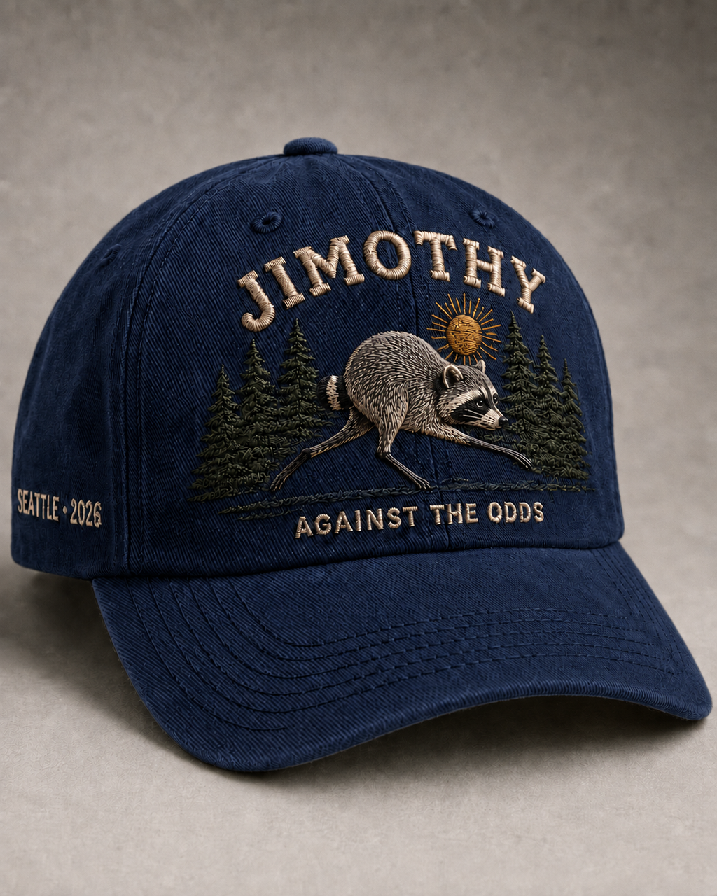🦝 Jimothy “Against the Odds” Embroidered Cap