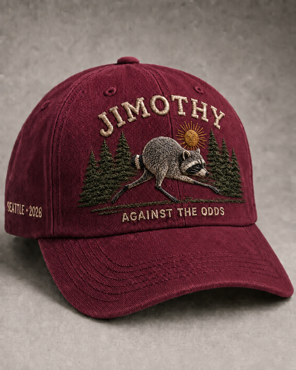 🦝 Jimothy “Against the Odds” Embroidered Cap