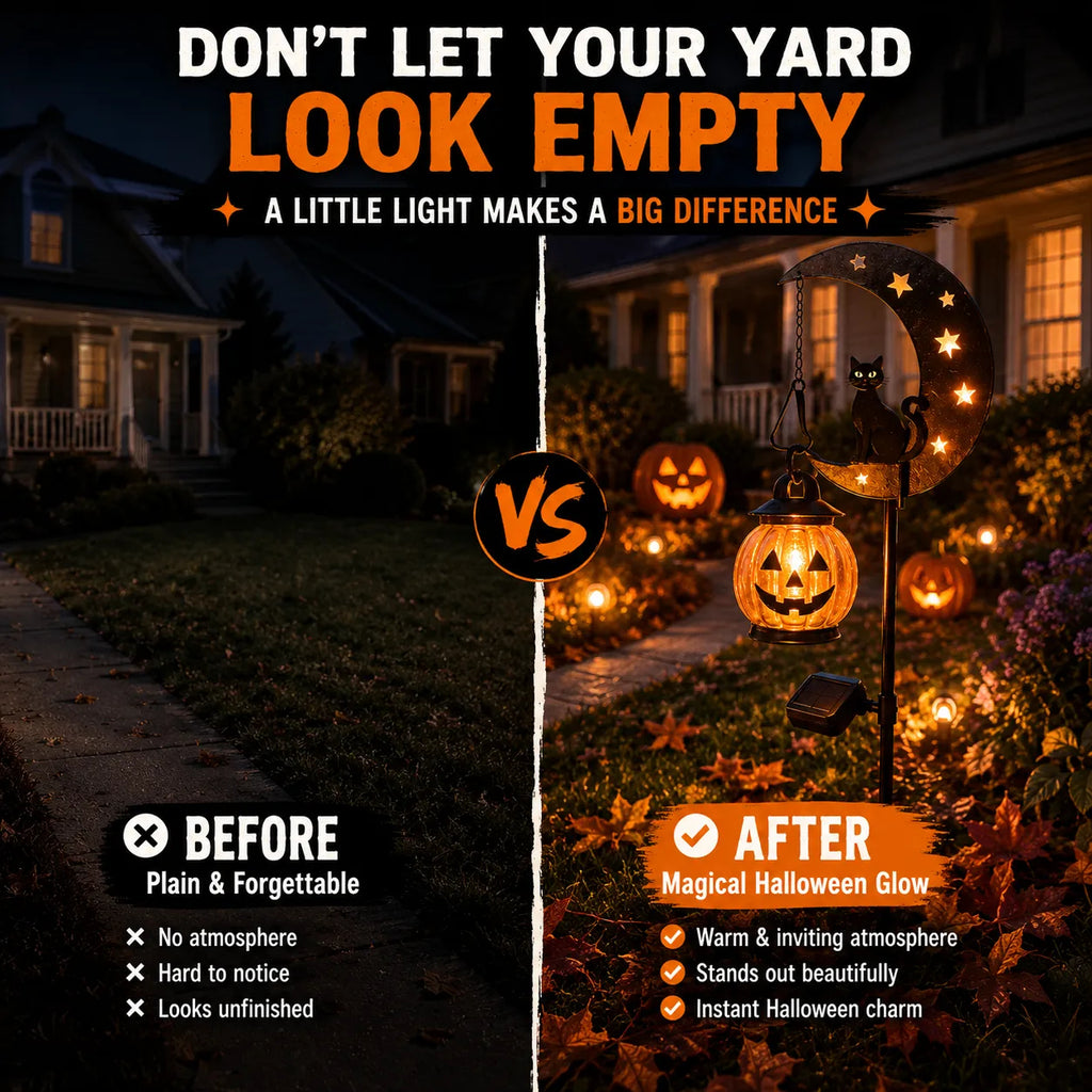 🎃 Halloween Early Bird Sale | 49% OFF 🐈‍⬛ Pumpkin Moon Garden Stake Light