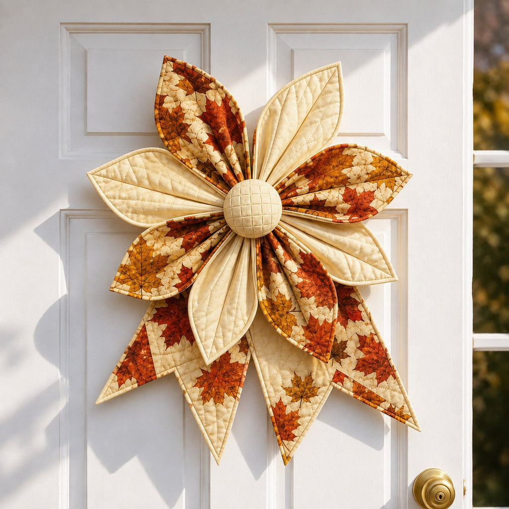 🎀 Oversized Quilted Bow Sewing Kit | Coordinated Printed Fabrics, Soft Batting, Pre-Designed Templates & Complete Supplies for a Full 23–25 in Statement Bow 🍁✨