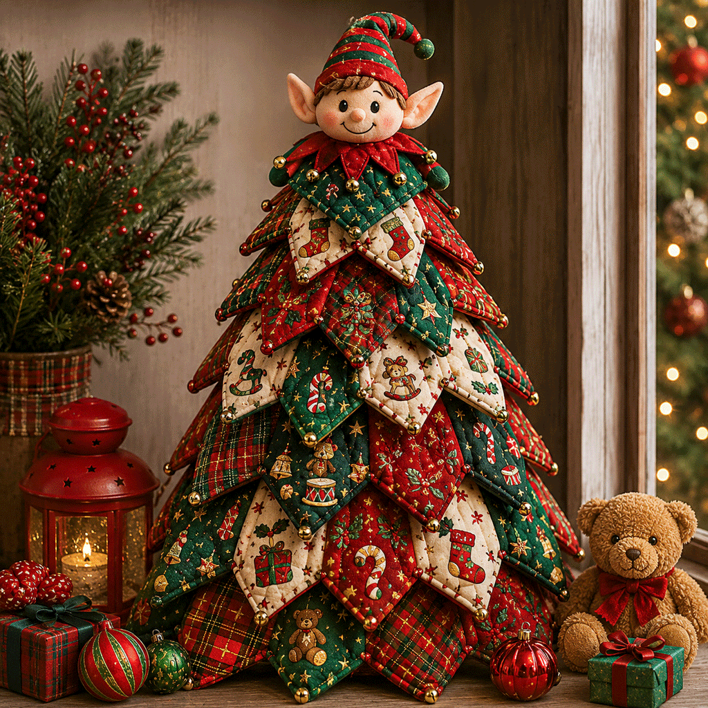 🔥LAST DAY 50% OFF - 🎄🧵DIY Quilted Christmas Tree Kit – Handmade Fabric Holiday Tabletop Tree Decor