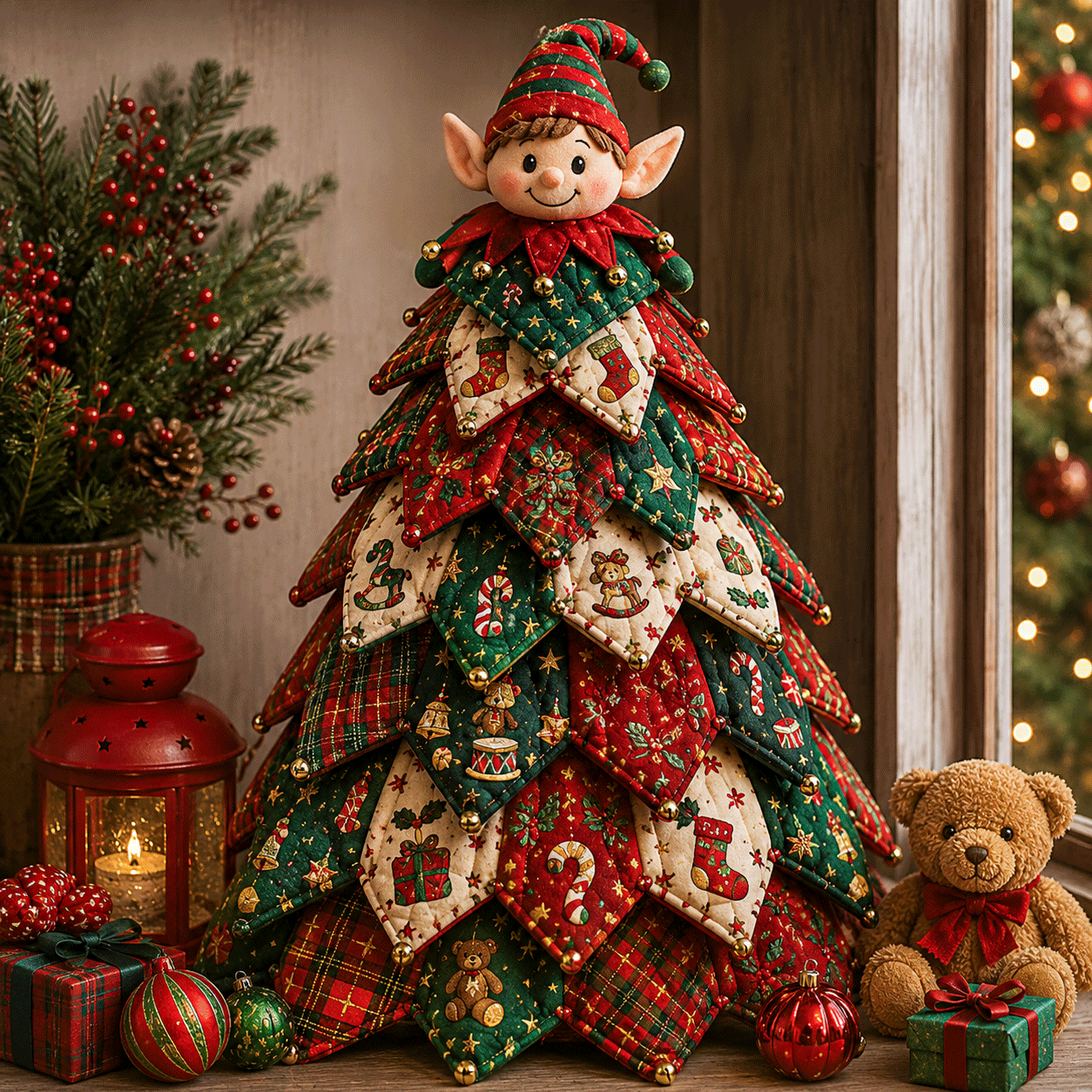 🔥LAST DAY 50% OFF - 🎄🧵DIY Quilted Christmas Tree Kit – Handmade Fabric Holiday Tabletop Tree Decor